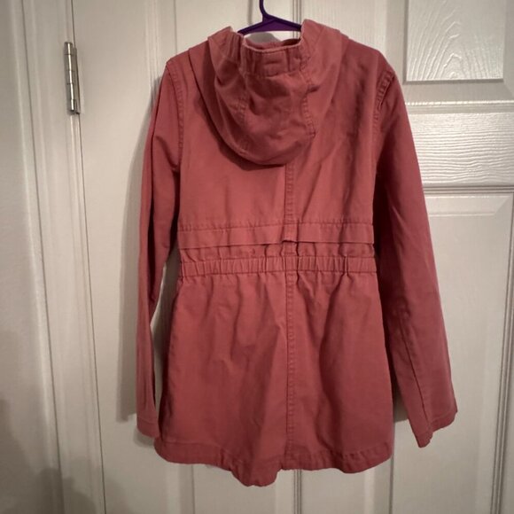 Girls Birch & Stone Hooded Utility Jacket Size 7 | Pink Cotton Lightweight Coat - Picture 4 of 5